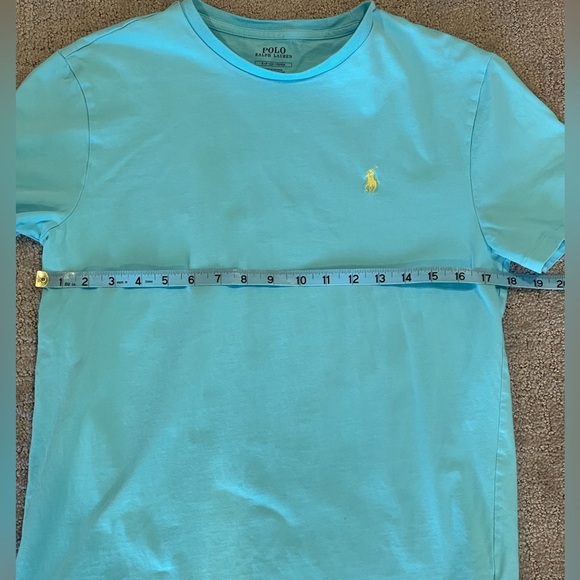 Polo Ralph Lauren Classic Jersey Crew Neck Tee, Color Aqua Blue, Men’s Small - Picture 9 of 12